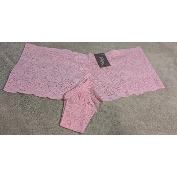 Secret Treasures Plus Size 2x XX Lace Boyshorts Pink Cheeky Panties Stretch New - Picture 1 of 3